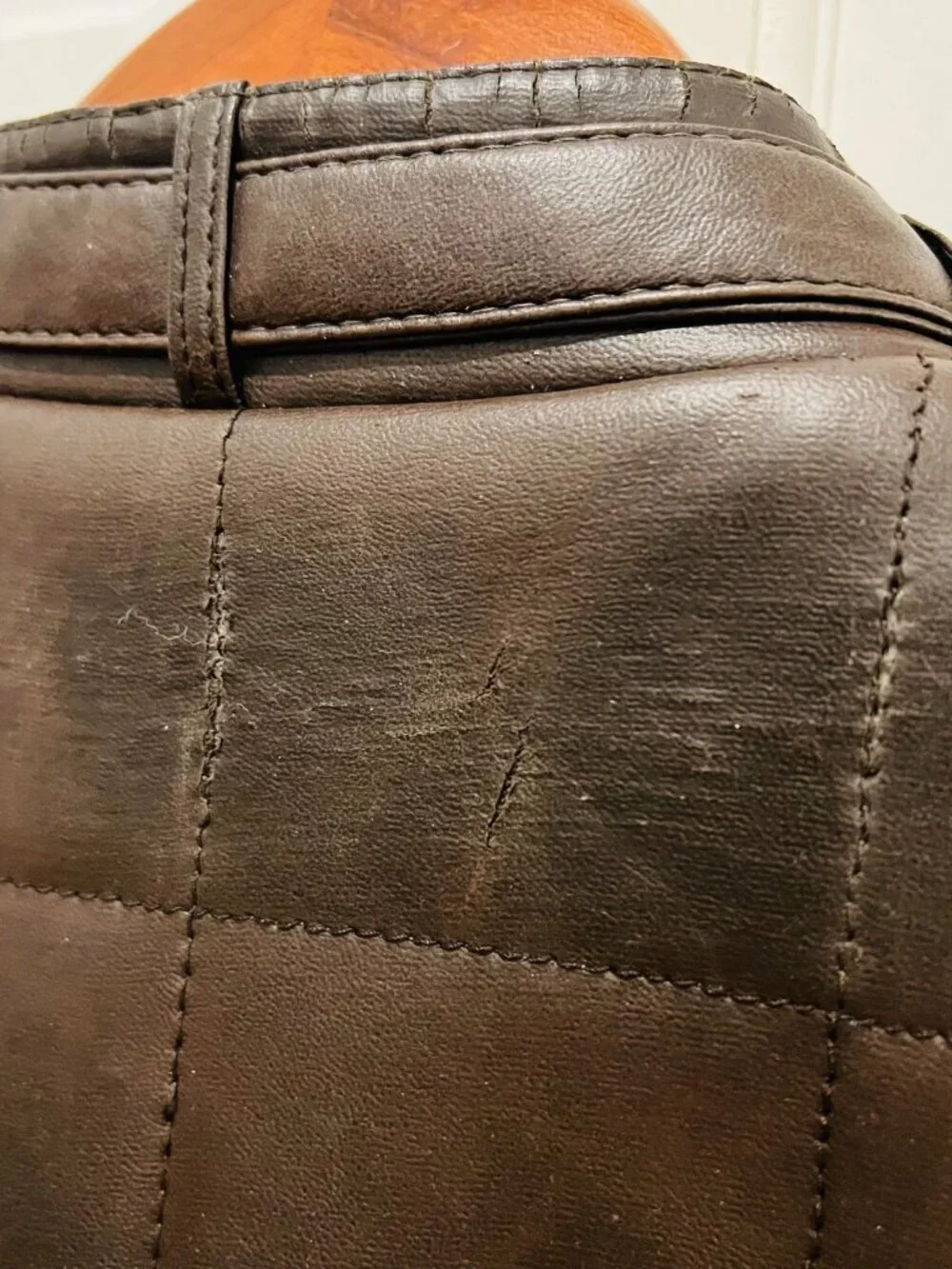 Members Only Leather Cafe Racer Jacket Men 40 VTG 80s Brown Quilted
